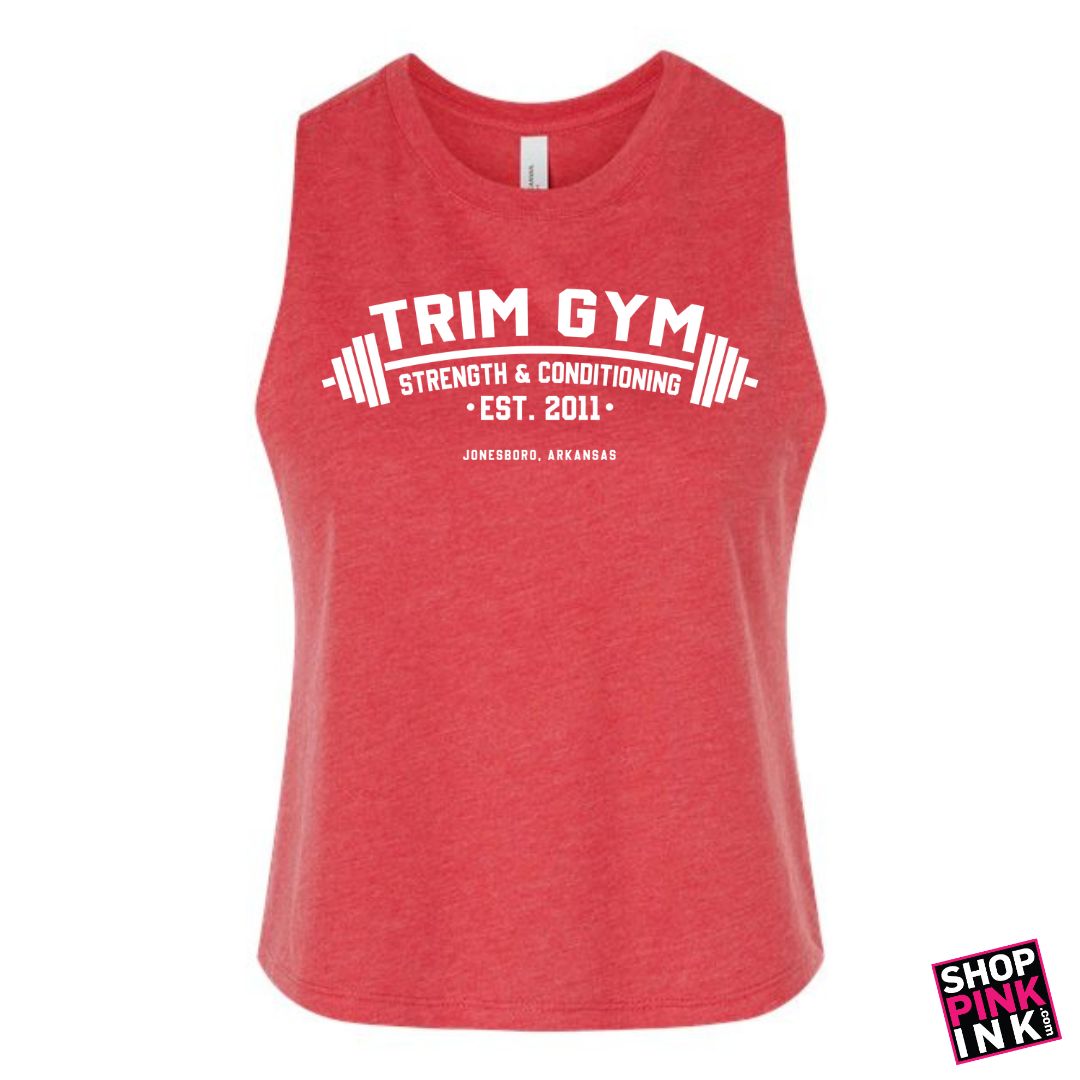 Trim Gym Strength & Conditioning - Logo Revamp - Racerback Crop Tank - 25020
