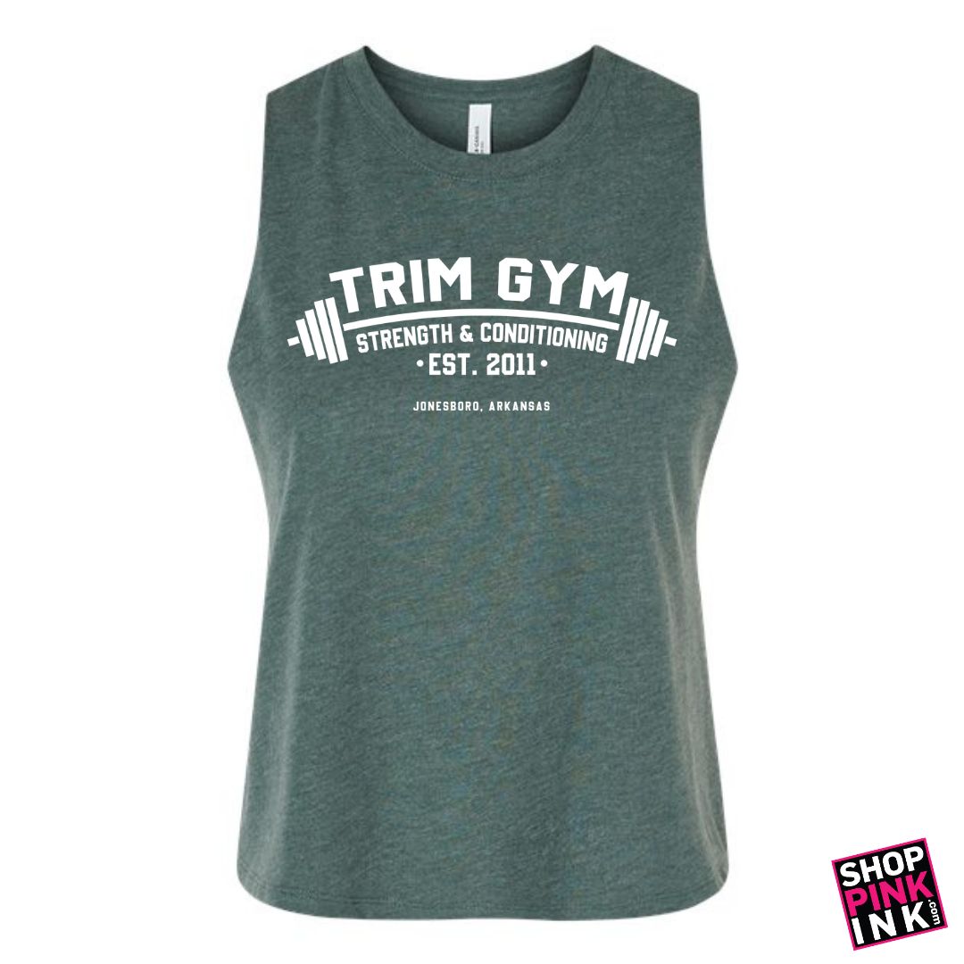 Trim Gym Strength & Conditioning - Logo Revamp - Racerback Crop Tank - 25020