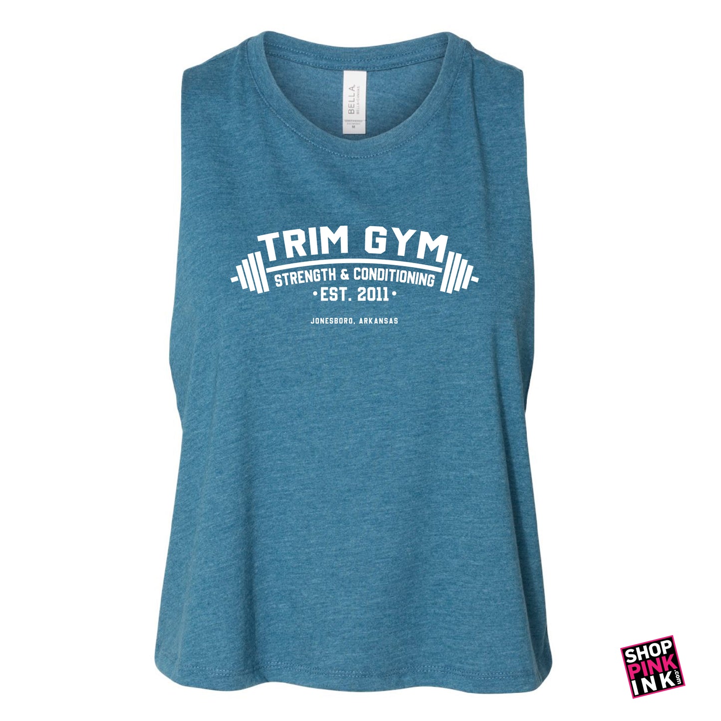 Trim Gym Strength & Conditioning - Logo Revamp - Racerback Crop Tank - 25020