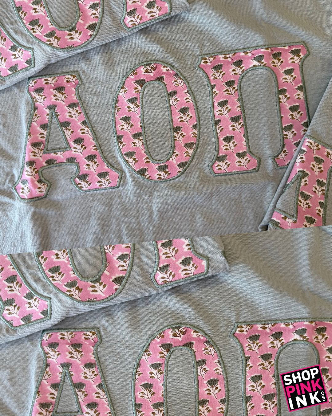 Alpha Omicron Pi - Lettered Shirt - Soft Sage