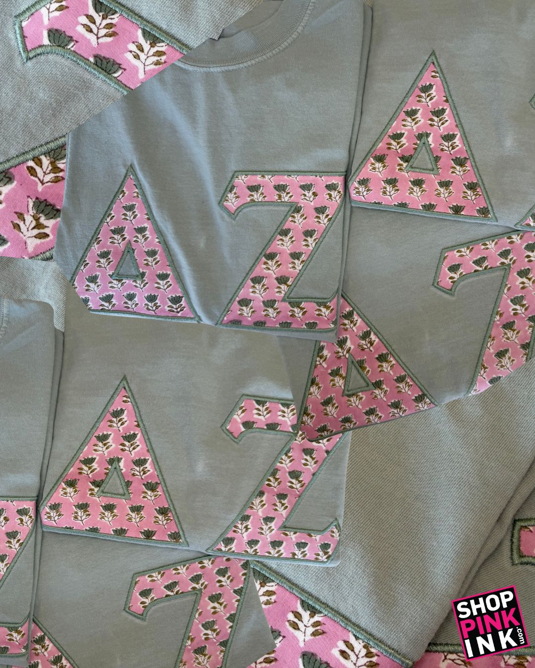Delta Zeta - Lettered Shirt - Soft Sage