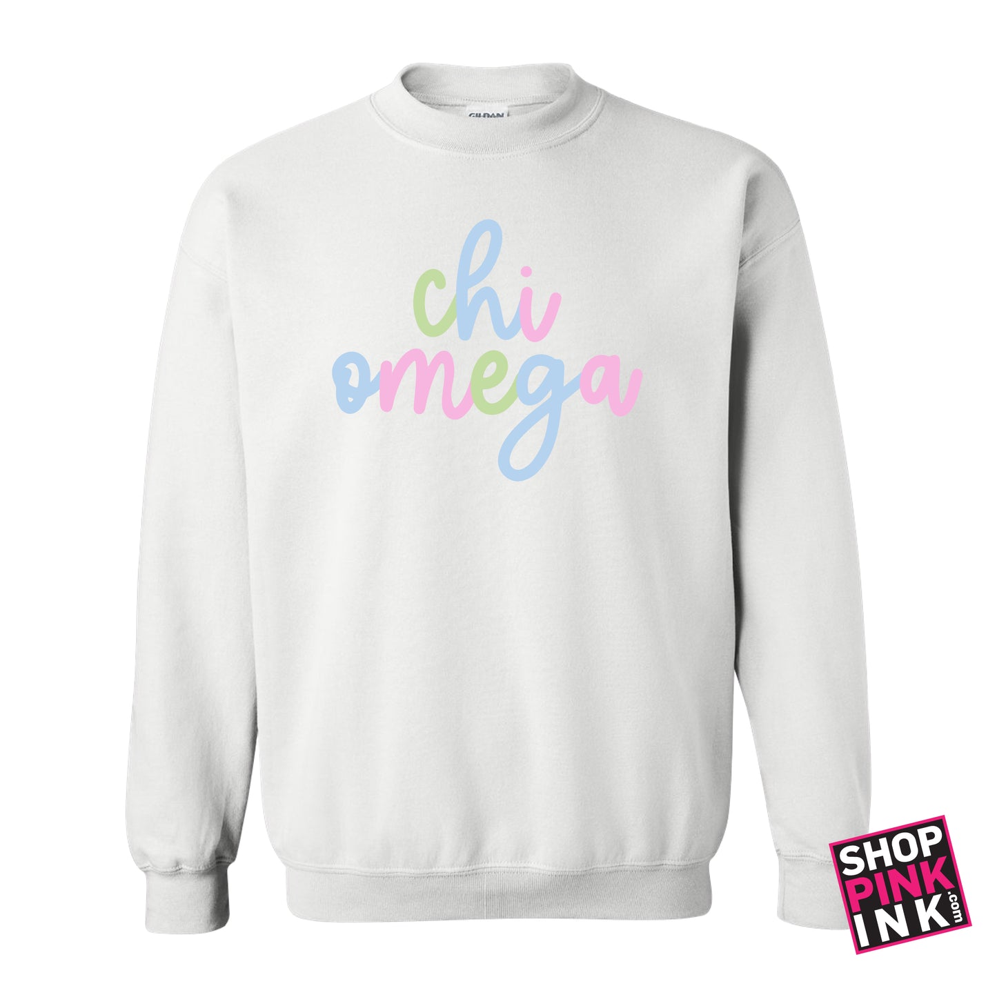Chi Omega - Colorful Script Crew - 26712
