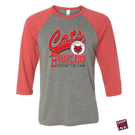 Brookland Middle School - Vintage Cats - Baseball Tee - 25811