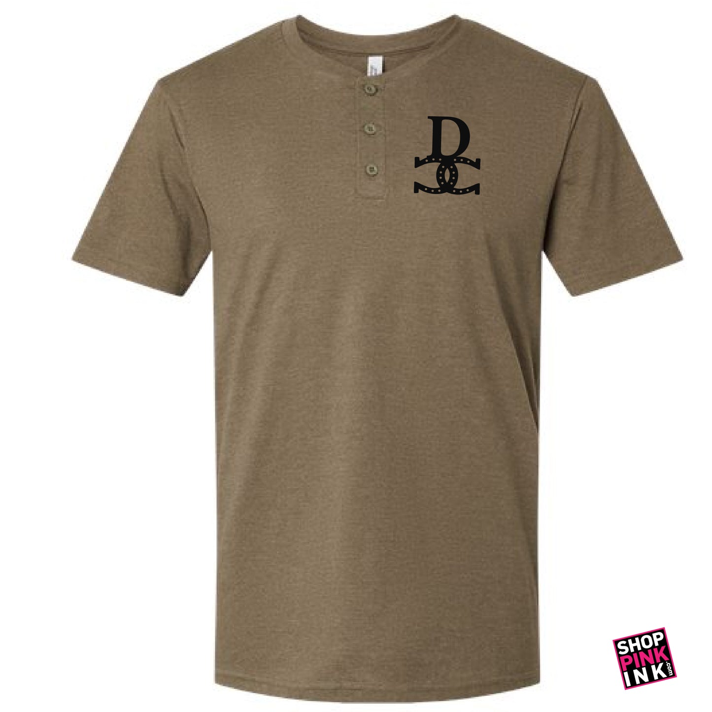 Drover Cowboy Church - Logo - Embroidered Henley - 24241