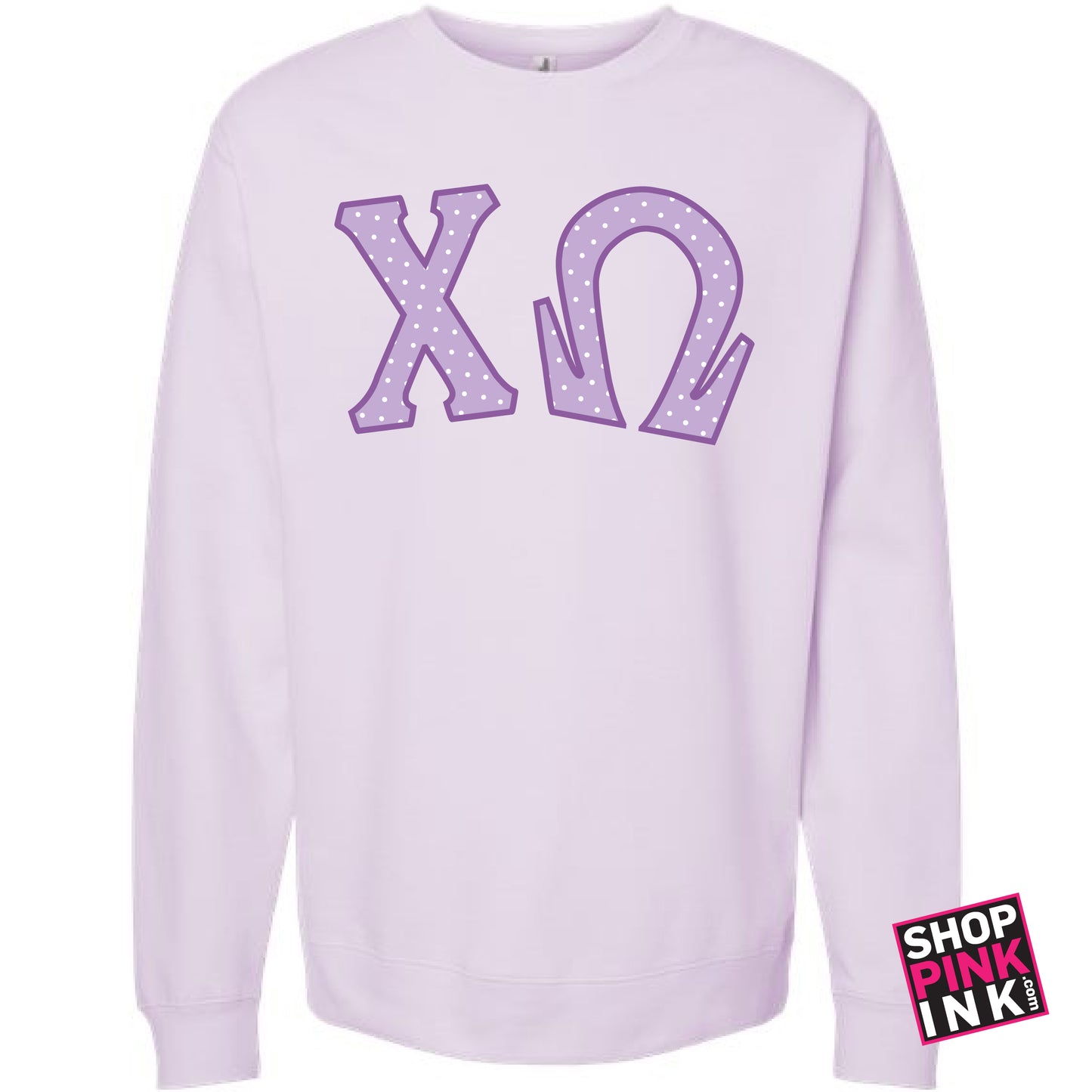 Chi Omega - Lavender Dotty Crew - 26799