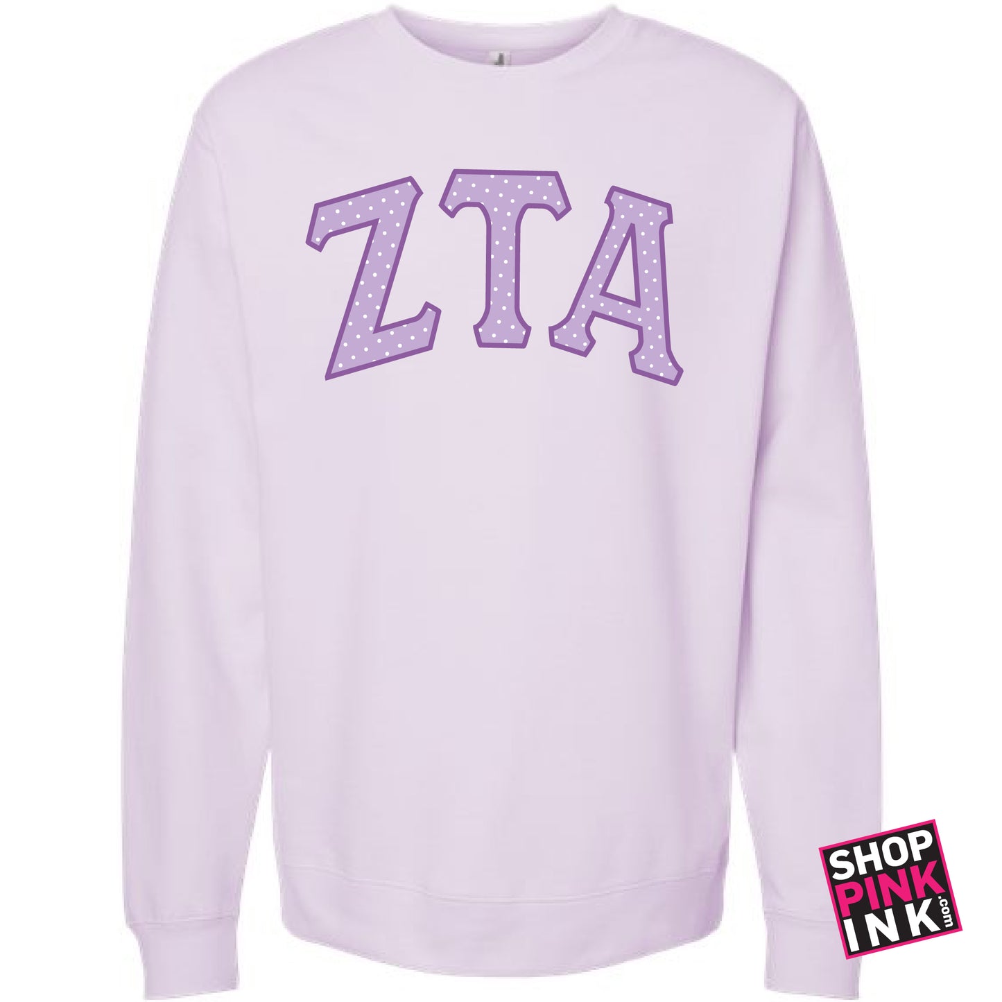 Zeta Tau Alpha - Lavender Dotty Crew - 26799