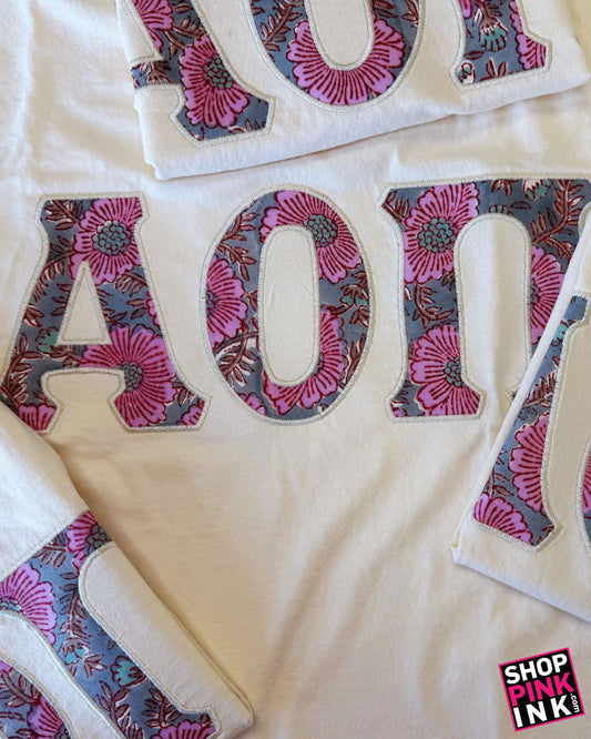 Alpha Omicron Pi - Lettered Shirt - Painted Petal