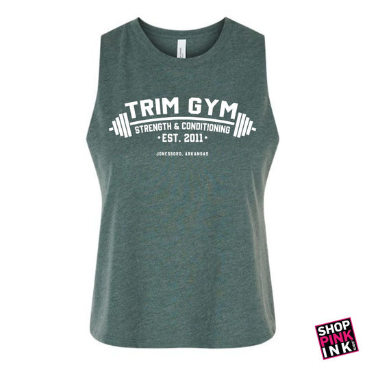 Trim Gym Strength & Conditioning - Logo Revamp - Racerback Crop Tank - 25020
