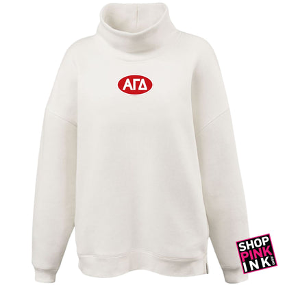 Alpha Gamma Delta - Greek Label Mockneck - 27008