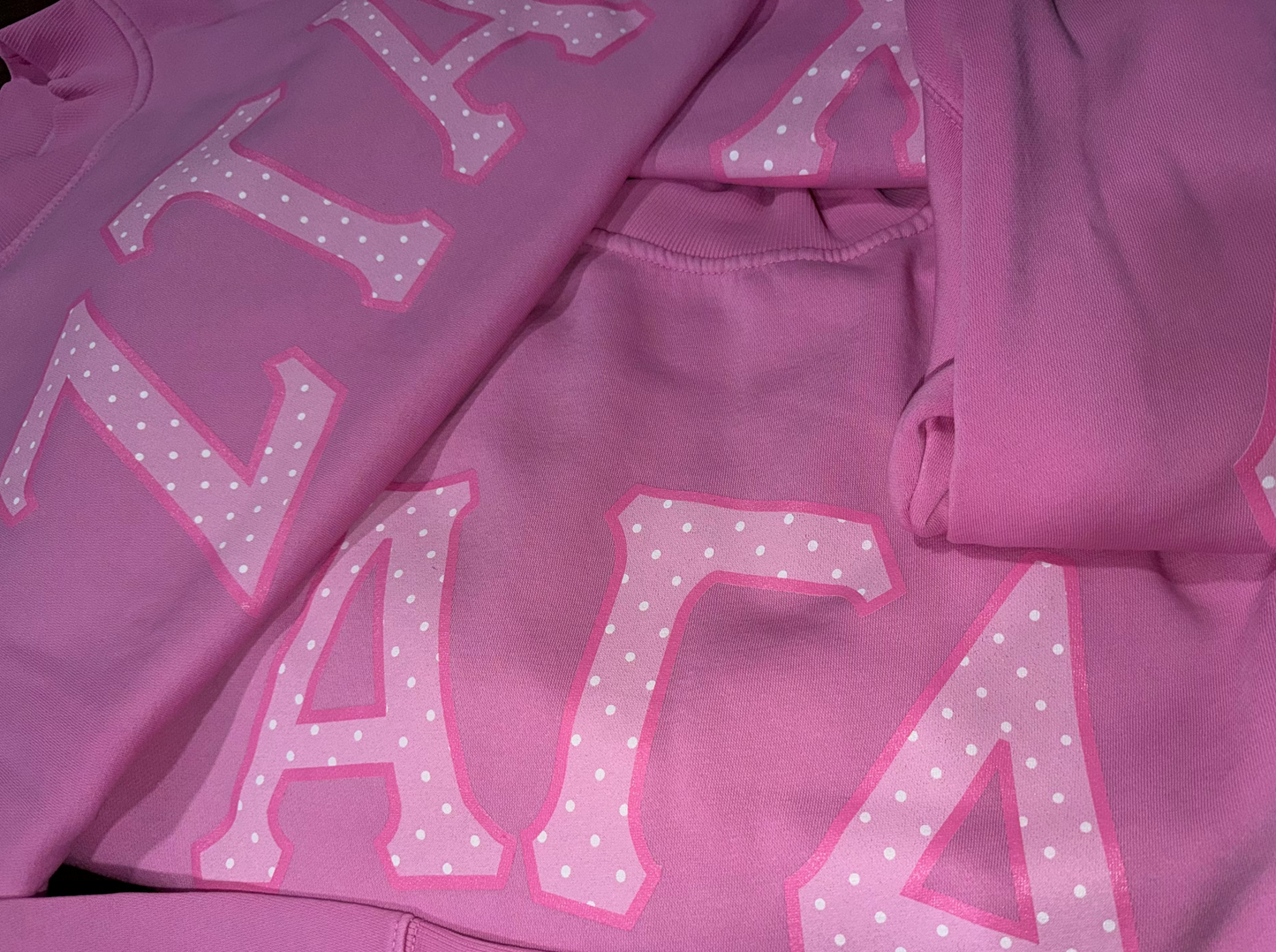 Delta Zeta - Pink Dotty Mockneck - 26799