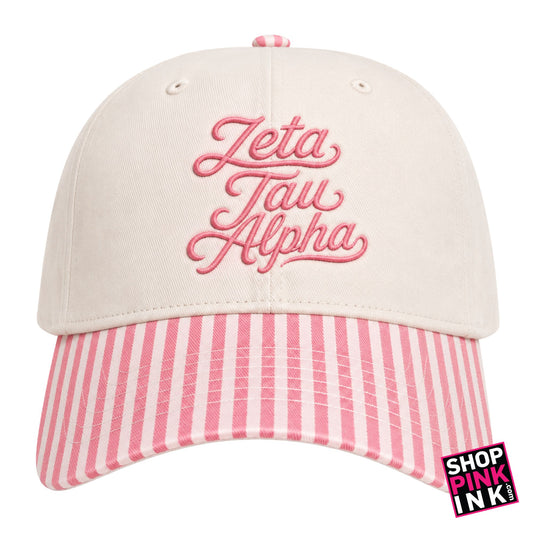 Zeta Tau Alpha - Pink Stripes  Hat - 26713