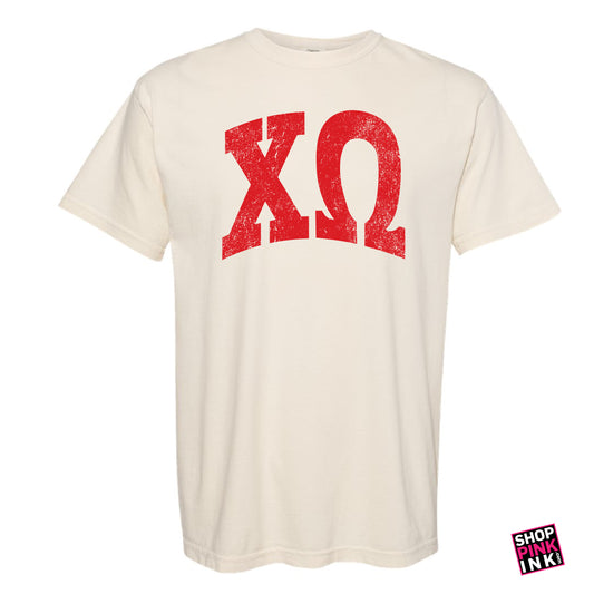 Chi Omega - Distressed Letters - PI 24301