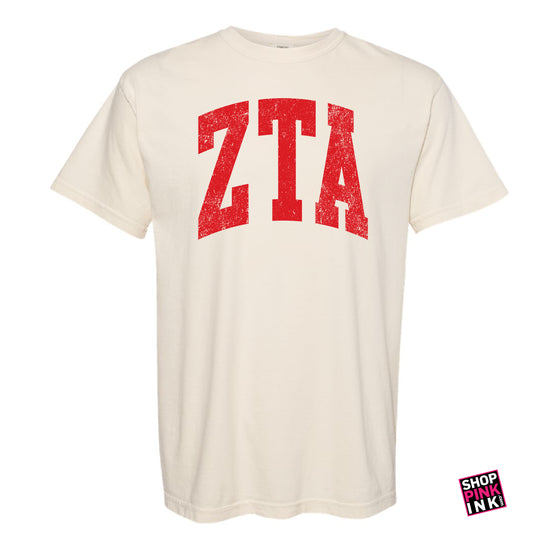 Zeta Tau Alpha - Distressed Letters - PI 24301