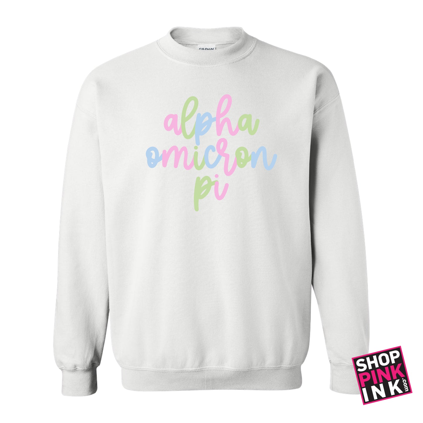 Alpha Omicron Pi - Colorful Script Crew - 26712